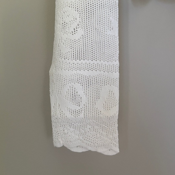 NWT Loveshackfancy Gretta Pointelle Knit Bow Cardigan Ivory White | S - Picture 10 of 13